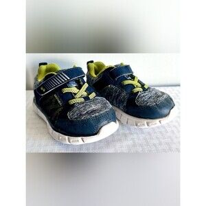 Surprize Boys Navy Gray Lime Green Athletic Sneakers Size 6M Toddler
